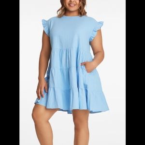 Adyson Parker Sky Blue Babydoll Plus Size 1X Dress